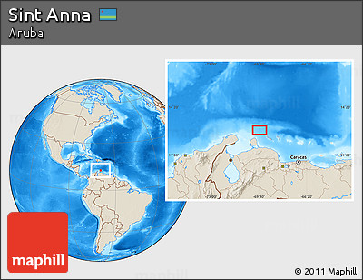 Shaded Relief Location Map of Sint Anna