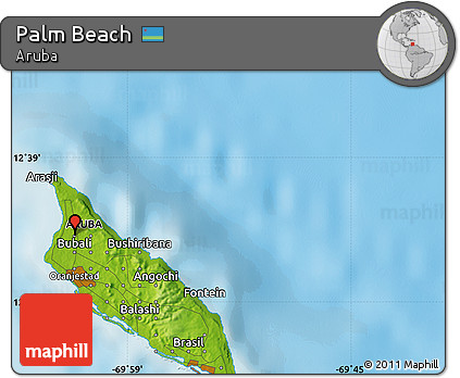 Physical Map of Palm Beach