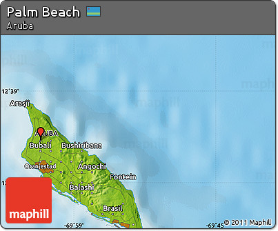 Physical Map of Palm Beach