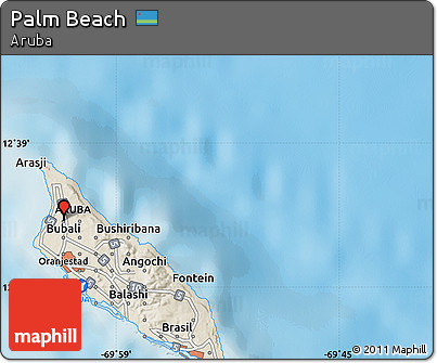 Shaded Relief Map of Palm Beach