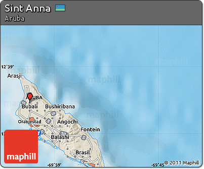 Shaded Relief Map of Sint Anna