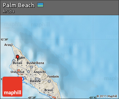 Shaded Relief Map of Palm Beach