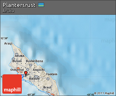 Shaded Relief Map of Plantersrust