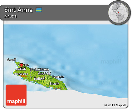 Physical Panoramic Map of Sint Anna