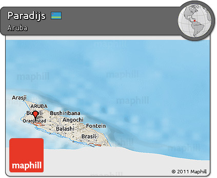 Shaded Relief Panoramic Map of Paradijs