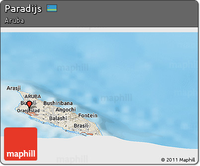 Shaded Relief Panoramic Map of Paradijs