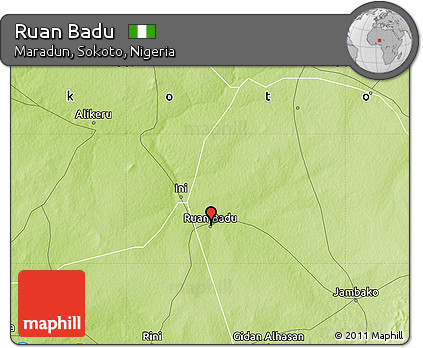 Physical Map of Ruan Badu