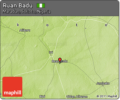 Physical Map of Ruan Badu