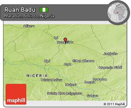 Physical Panoramic Map of Ruan Badu