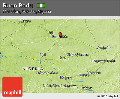 Physical Panoramic Map of Ruan Badu