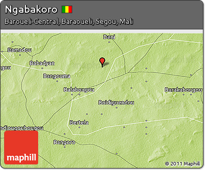 Physical 3D Map of Ngabakoro