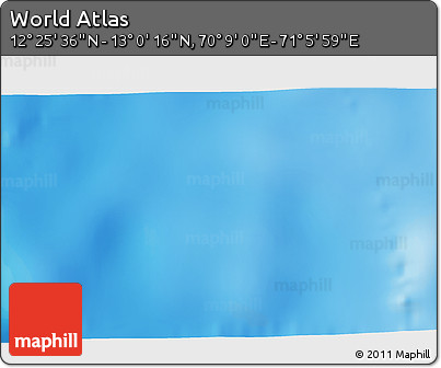 Physical 3D Map of the Area around 12° 42' 56" N, 70° 37' 30" E