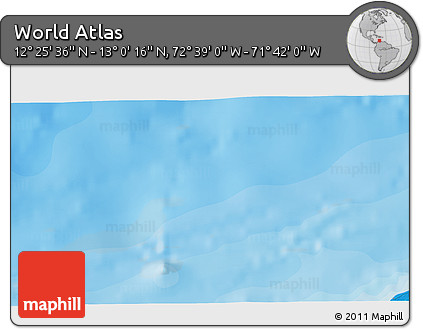 Political 3D Map of the Area around 12° 42' 56" N, 72° 10' 30" W