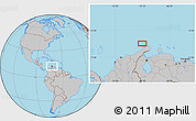 Gray Location Map of the area around 12° 42' 56" N, 72° 10' 30" W