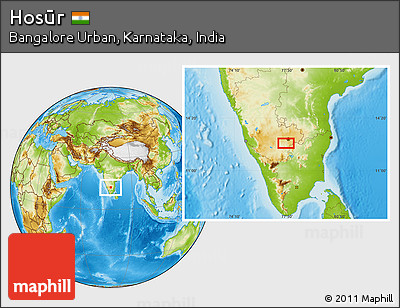 Hosur To Bangalore Map Free Physical Location Map Of Hosūr