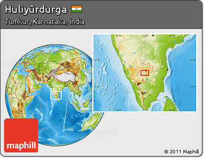 Physical Location Map of Huliyūrdurga