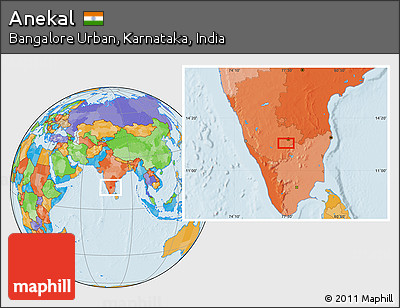 Political Location Map of Anekal