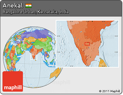 Political Location Map of Anekal
