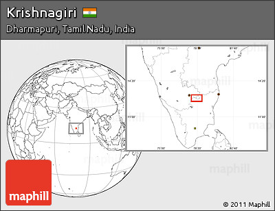 Blank Location Map of Krishnagiri