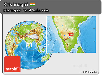 Physical Location Map of Krishnagiri