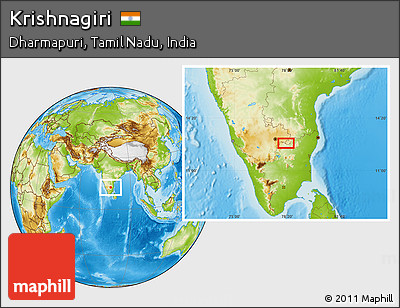 Physical Location Map of Krishnagiri