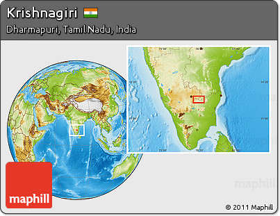 Physical Location Map of Krishnagiri