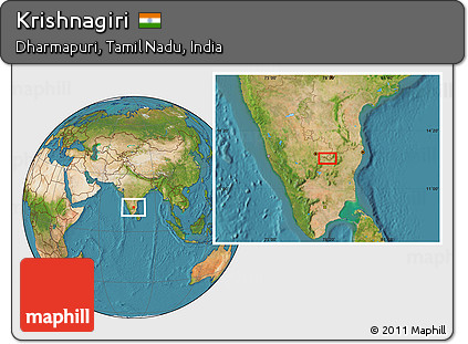 Satellite Location Map of Krishnagiri
