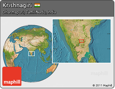 Satellite Location Map of Krishnagiri