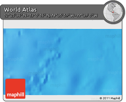 Physical 3D Map of the Area around 12° 42' 56" N, 78° 7' 30" W