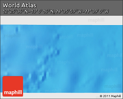 Physical 3D Map of the Area around 12° 42' 56" N, 78° 7' 30" W