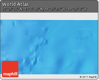 Physical 3D Map of the Area around 12° 42' 56" N, 78° 7' 30" W