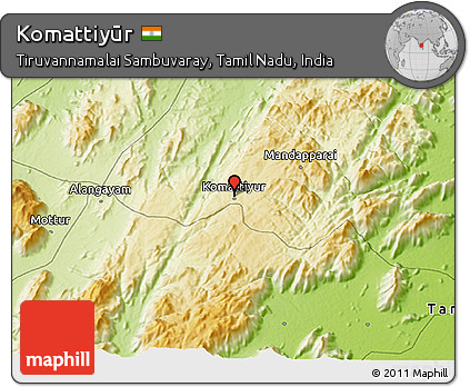 Physical 3D Map of Komattiyūr