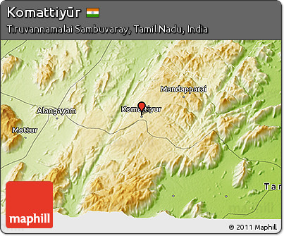 Physical 3D Map of Komattiyūr