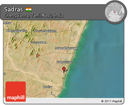 Satellite 3D Map of Sadras