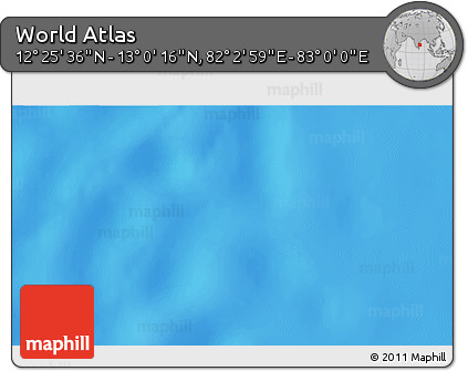Physical 3D Map of the Area around 12° 42' 56" N, 82° 31' 30" E