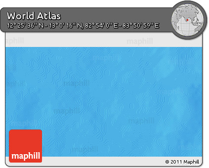 Physical 3D Map of the Area around 12° 42' 56" N, 83° 22' 30" E