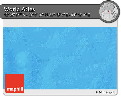 Physical 3D Map of the Area around 12° 42' 56" N, 84° 13' 29" E
