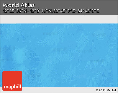 Physical 3D Map of the Area around 12° 42' 56" N, 84° 13' 29" E