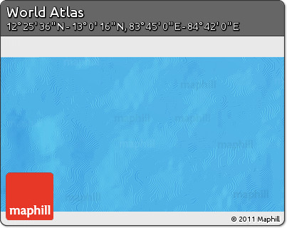Physical 3D Map of the Area around 12° 42' 56" N, 84° 13' 29" E