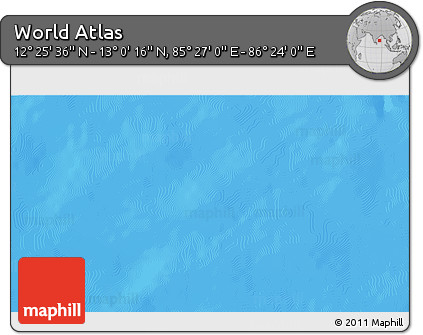 Physical 3D Map of the Area around 12° 42' 56" N, 85° 55' 30" E