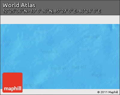 Physical 3D Map of the Area around 12° 42' 56" N, 85° 55' 30" E