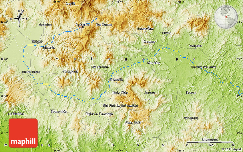 Physical Map of Rancherías