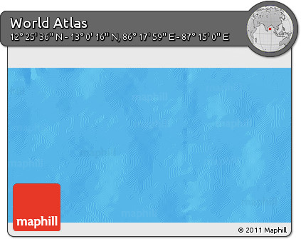 Physical 3D Map of the Area around 12° 42' 56" N, 86° 46' 30" E