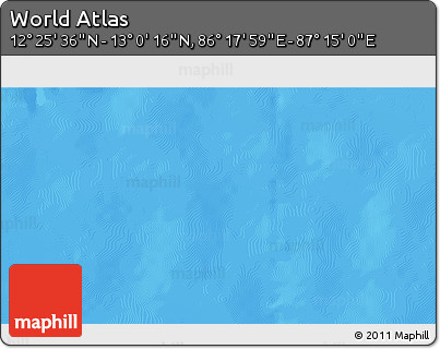 Physical 3D Map of the Area around 12° 42' 56" N, 86° 46' 30" E