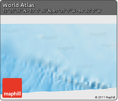 Physical 3D Map of the Area around 12° 42' 56" N, 89° 10' 30" W