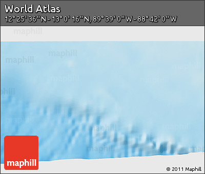 Shaded Relief 3D Map of the Area around 12° 42' 56" N, 89° 10' 30" W