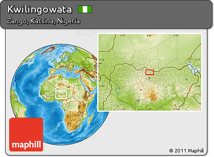 Physical Location Map of Kwilingowata