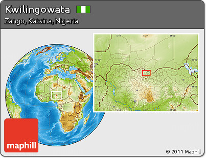 Physical Location Map of Kwilingowata