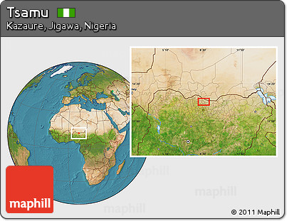 Satellite Location Map of Tsamu