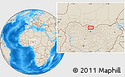 Shaded Relief Location Map of Dan Kuliya
